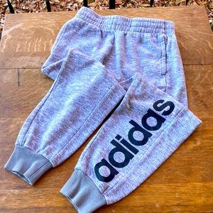 Adidas Gray Joggers with Black adidas lettering